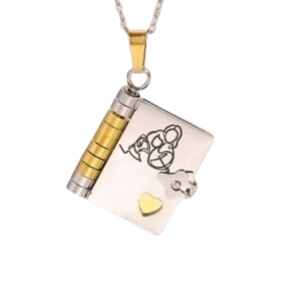 💎 HjärtBok™ – Öppningsbar bokhalsband med budskap