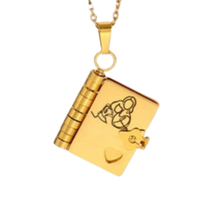 💎 HjärtBok™ – Öppningsbar bokhalsband med budskap