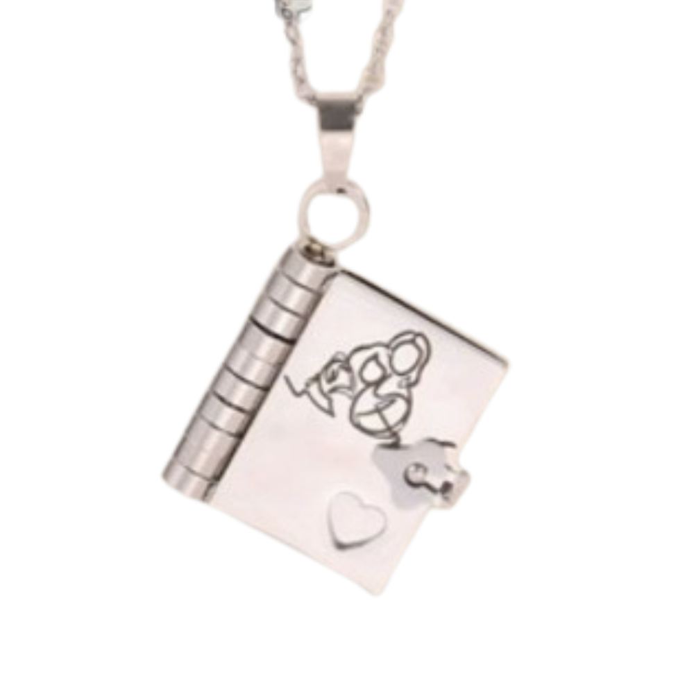 💎 HjärtBok™ – Öppningsbar bokhalsband med budskap