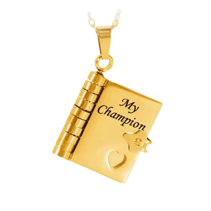 💎 HjärtBok™ – Öppningsbar bokhalsband med budskap