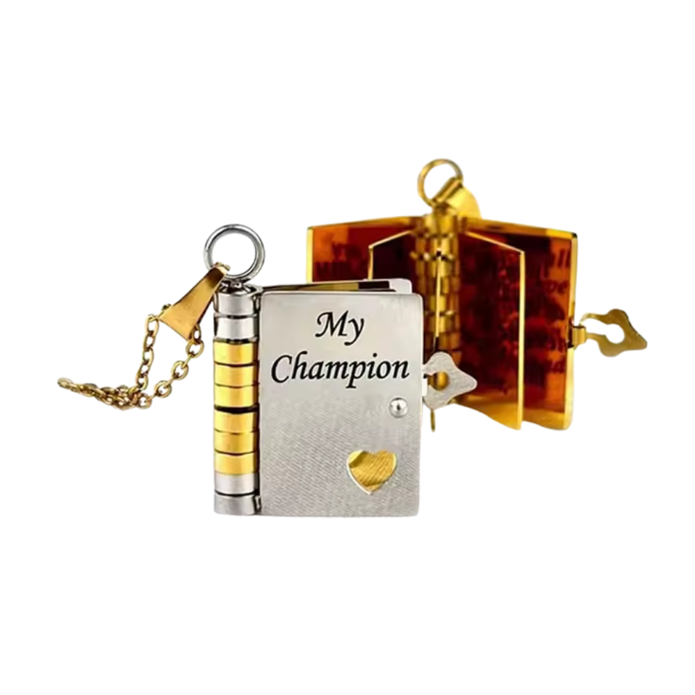 💎 HjärtBok™ – Öppningsbar bokhalsband med budskap