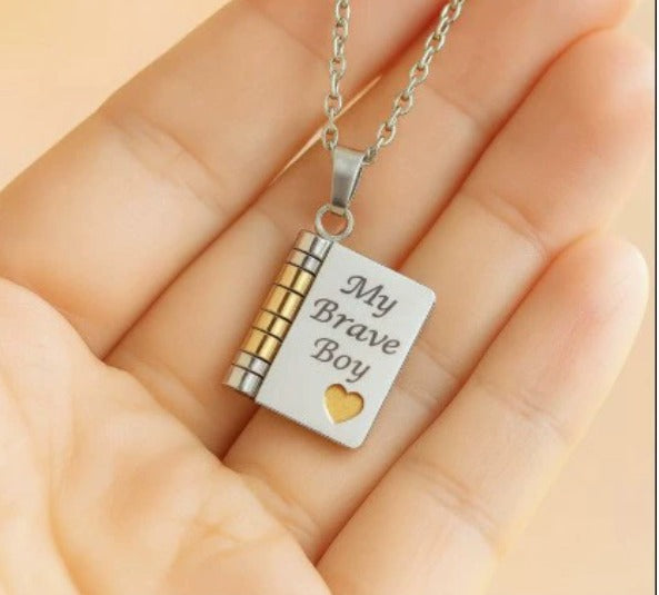 💎 HjärtBok™ – Öppningsbar bokhalsband med budskap