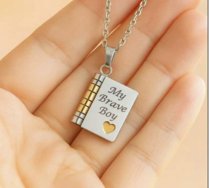 💎 HjärtBok™ – Öppningsbar bokhalsband med budskap