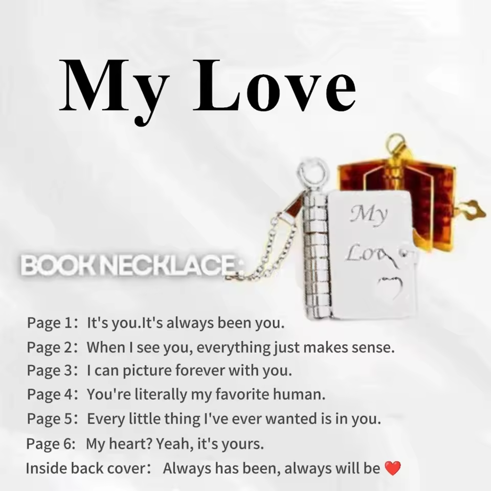 💎 HjärtBok™ – Öppningsbar bokhalsband med budskap