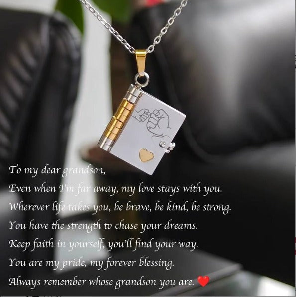 💎 HjärtBok™ – Öppningsbar bokhalsband med budskap