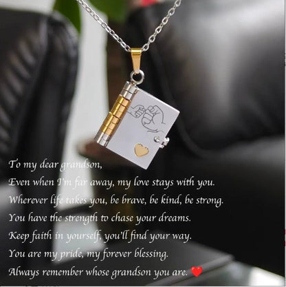 💎 HjärtBok™ – Öppningsbar bokhalsband med budskap